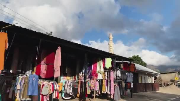 Pov Driving Clothes Shop East Lombok Indonesia — Video Stock