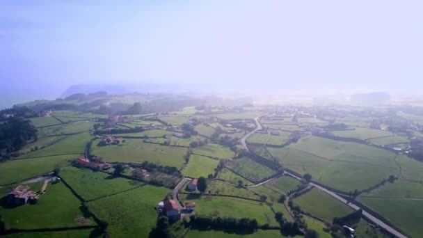 Fast Engaging Drone Shoot Pushing Selorio Asturias Spain See Green — Wideo stockowe