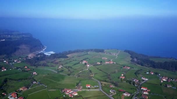 Drone Shoot Revealing Coast Rodiles Selorio Asturias Spain See Secluded — Wideo stockowe