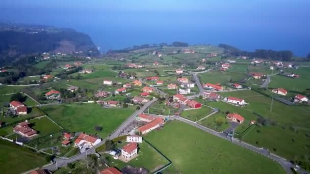 Drone Shoot Pushing Coast Rodiles Selorio Asturias Spain See Secluded — Wideo stockowe