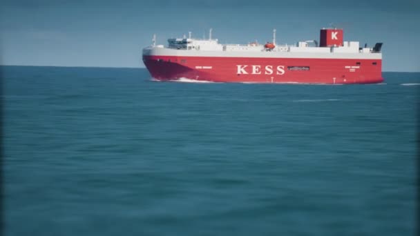 Kess Cargo Ship North Sea One Major Short Sea Carrier — Stock video