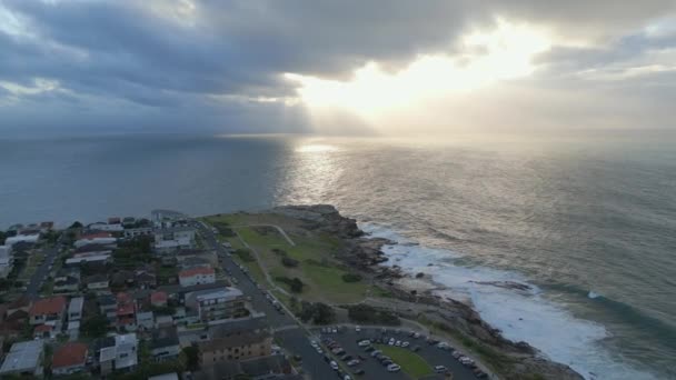 Golden Sunrise Horizon Sydney Coastal Ocean View Homes — Vídeos de Stock