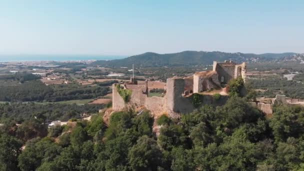 Fall Love Spain Visit Castell Palafolls Cultural Heart Barcelona Catalua — Wideo stockowe