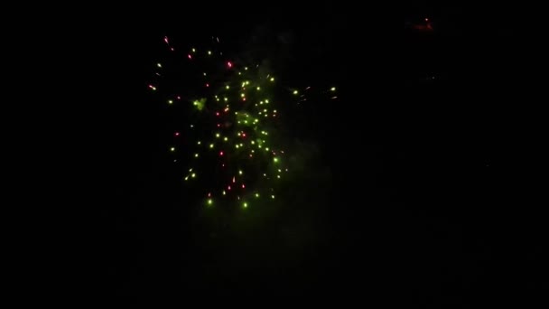 Start Fireworks Display Single Firework Being Shot Night Sky Video — Vídeos de Stock