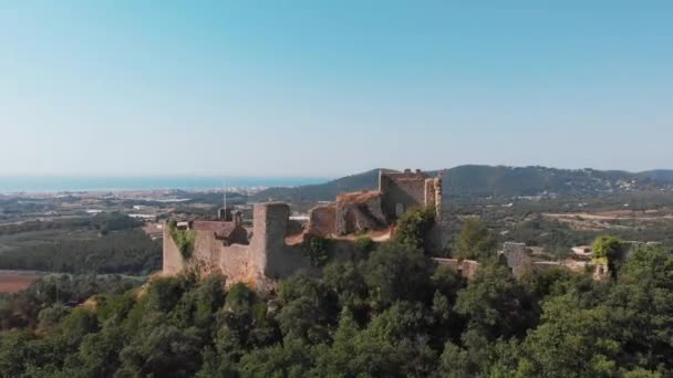 National Heritage Site Castell Palafolls Barcelona Catalua Spain Occupies Scenic — Wideo stockowe