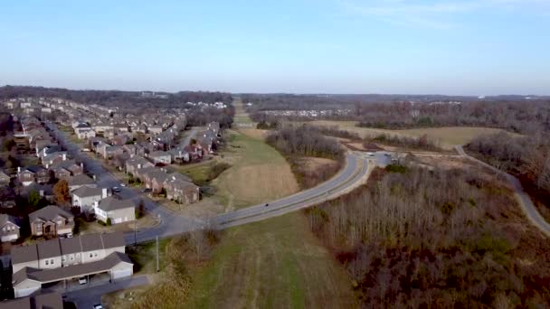 Tennessee Greenway Fall Residential Neighborhood Flyover — Stock video