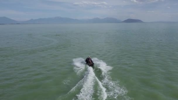 Popular Tourist Attraction Seadoo Jet Ski Utah Lake Usa Aerial — Stockvideo