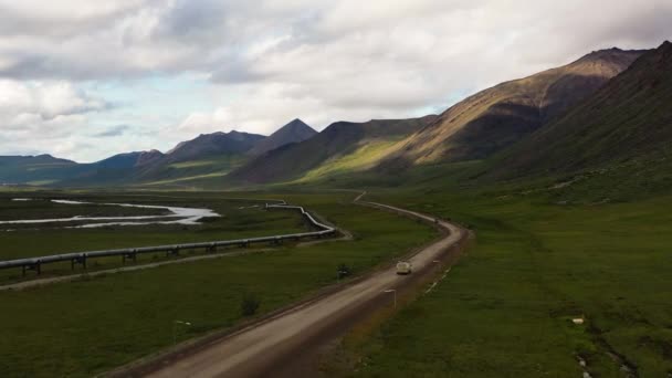 Van Driving Portage Glacier Road Throw Portage Valley Trans Alaska — Video Stock