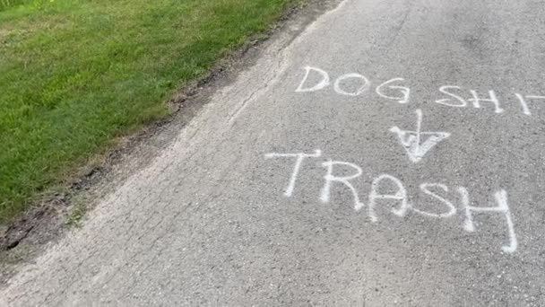 Dog Poop Litter Complaint Vandalized Outdoor Walking Path — ストック動画