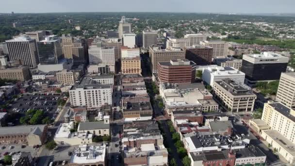 Αεροφωτογραφία Πάνω Από Κέντρο Της Πόλης Wilmington Ημέρα Στο Delaware — Αρχείο Βίντεο