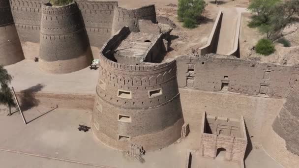 Aerial View Derawar Fort New Day Time — Wideo stockowe