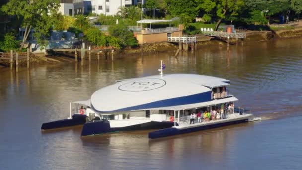 Yot Club Cruises Brisbane River Offering Unique Event Experience — Stock Video