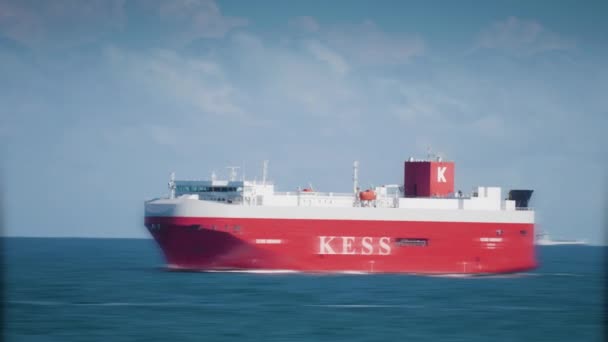 Cargo Ship Kess North Sea Tilt Shift Video — Stok video