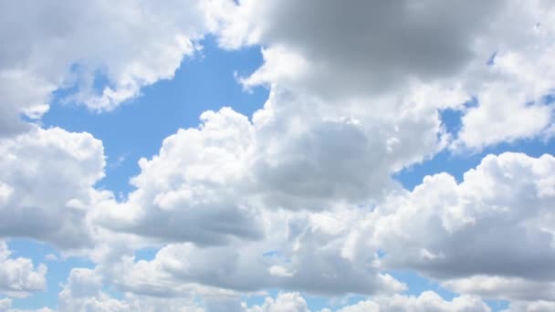 Прекрасные Белые Облака Небо Временной Снимок Белых Пушистых Облаков — стоковое видео