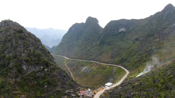 Beautiful Winding Roads Top Leng Pass Giang Province Vietnam — Wideo stockowe