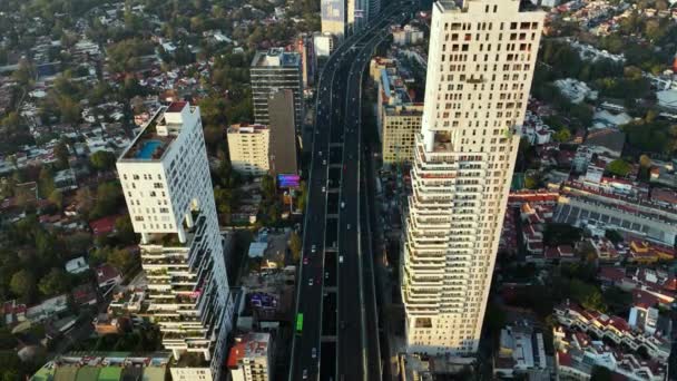 Modern Infrastructure Highway Road Buildings Segundo Piso Perifrico Mexico City — Vídeo de Stock