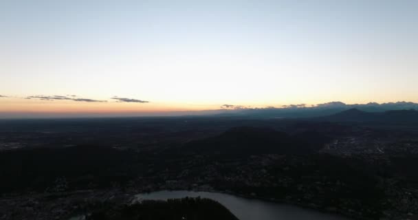 Splendid Sunset View Como Lake Brunate — Vídeo de Stock