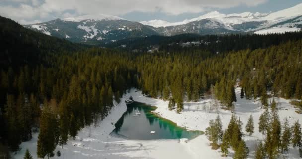 Wonderful Caumasee Its Entirety Winter Time — Stockvideo