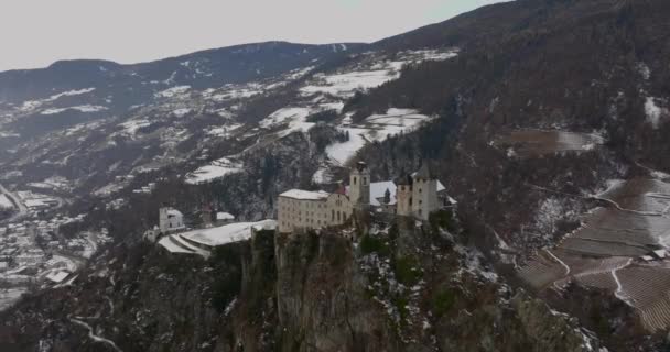 Fly Amazing Sabiona Monastery — Stock videók