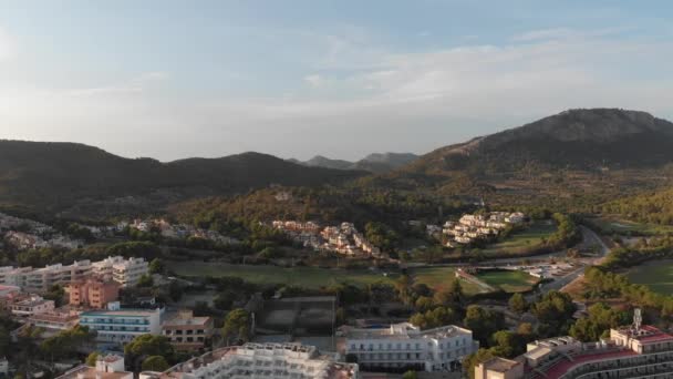 Sunset Mountains Majorca Drone — Stok Video