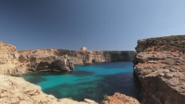 Saint Marys Tower Comino Island Malta Timelapse Footage — Vídeo de Stock