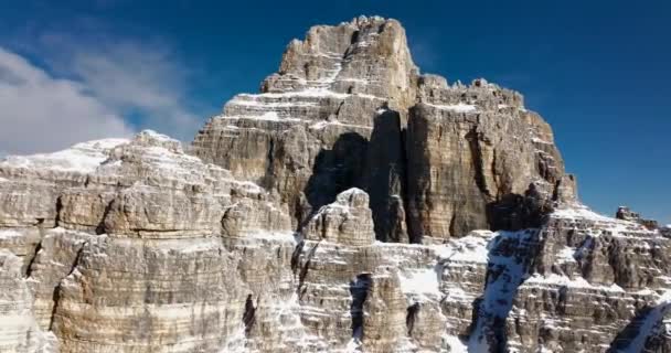 Wonderful Slide View Tre Cime Lavaredo Winter Filmed High Quality — 비디오