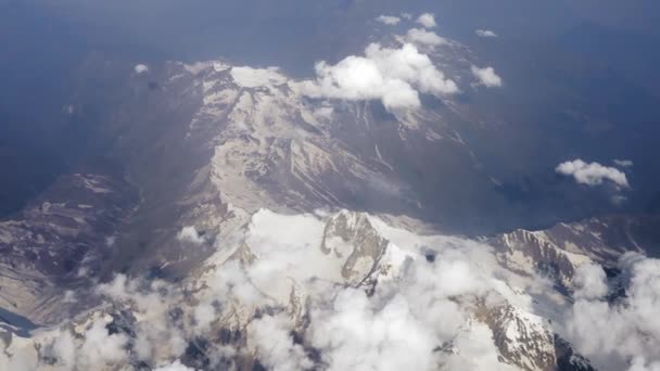 View Mountains Clouds Ladakh India Airplane Aerial Shot — Vídeos de Stock