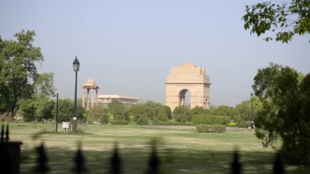 Distant View India Gate National War Memorial New Delhi India — Stockvideo
