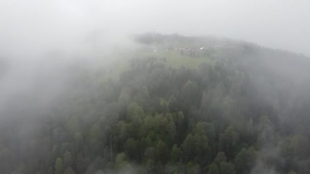 Flight Mountain Clouds Riza Turkiye Low Mountain Clouds Disappear Small — Stockvideo