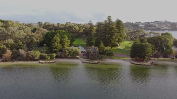 Point Walter Reserve Swan River Perth Australia Aerial Rise Shot — Αρχείο Βίντεο