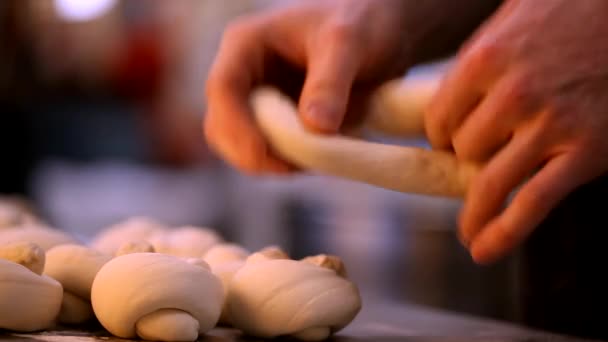 Shaping Dough Bread Rolls — Stock video