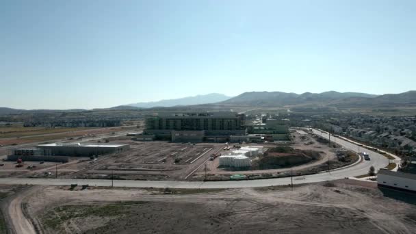 Construction Site Surrounding Community Primary Children Hospital Lehi Utah Aerial — ストック動画