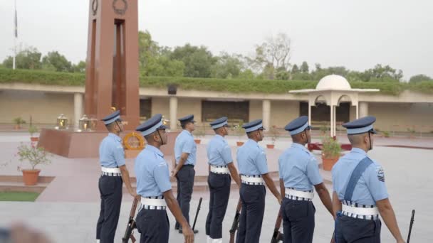Cadets Ceremonies Commemoration National War Memorial New Delhi India Medium — ストック動画