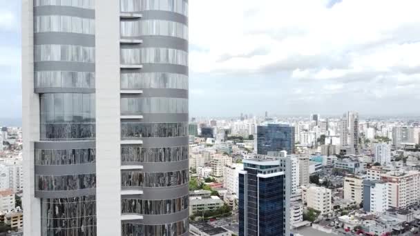 Červenec 2022 Centrum Santo Domingo Pohled Stříbrnou Věž Slunce Národního — Stock video