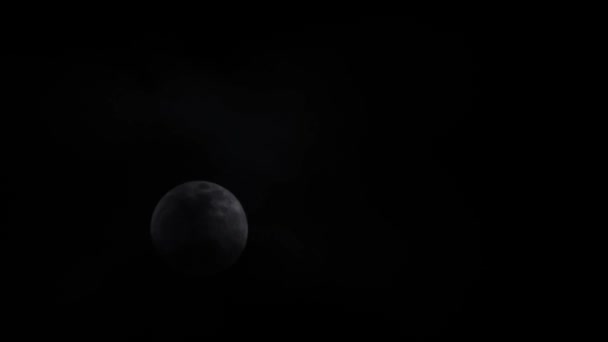 Fullmåne Passerar Genom Himmel Och Moln — Stockvideo