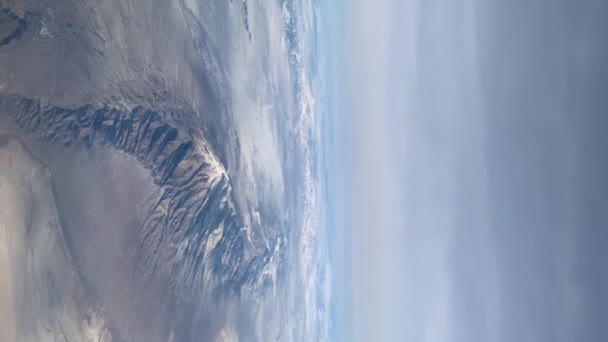Cold Rocky Mountains Look Majestic Winter Sky Vertical Video — Stok video