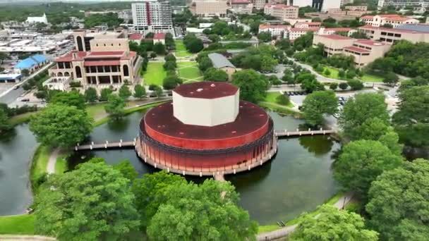 Department Theater Dance Building Texas State University Red Circular Building — Stockvideo