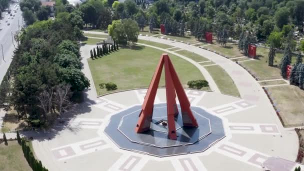 Aerial View Eternity Memorial Complex Monument Chiinu Moldova — Vídeo de stock