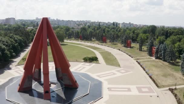 Kompleks Pamięci Wieczności Chiinu Mołdawia Strzał Dronem — Wideo stockowe