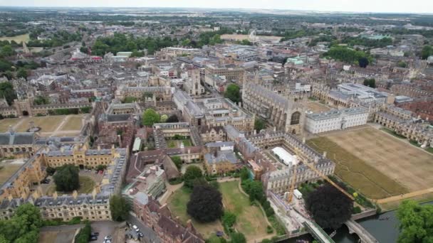 Establish Shot Cambridge City Centre England Drone Aerial View Footage — стокове відео