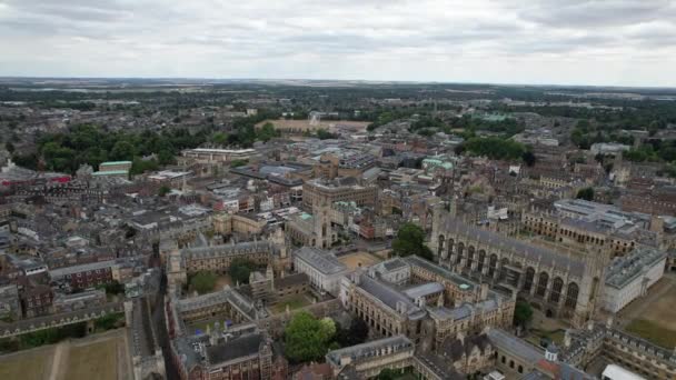 Cambridge City Centre England Drone Aerial View Summer 2022 — стокове відео