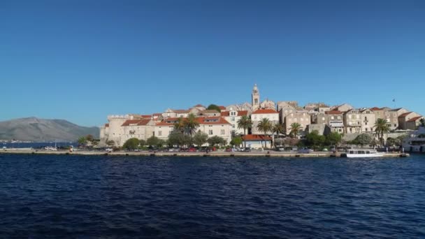 Town Croatia Form Boat Sailing Adriatic Sea Summer Pov — Vídeo de stock