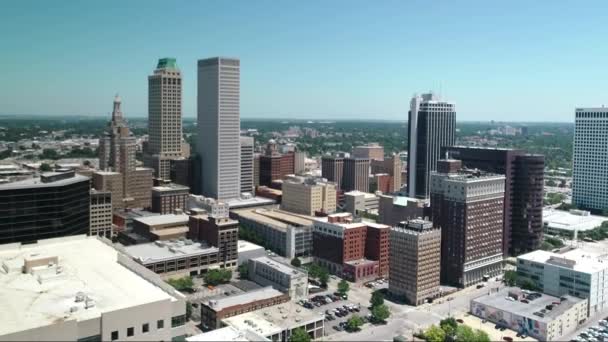 Drone Footage City Tulsa — Stockvideo