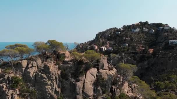 Cala Tramadiu Costa Brava Catalua Spain Deep Blueish Green Water — Video Stock