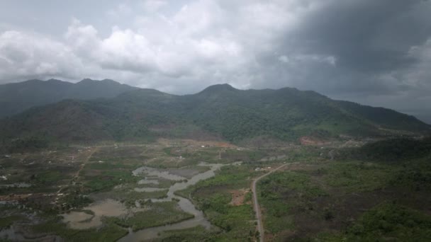 Aerial Hyperlapse Daytime Clouds Moving Mountains Sierra Leone — Vídeo de Stock