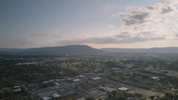 Fast Aerial Hyperlapse Rotating Lookout Mountain Sunset Chattanooga Tennessee — стоковое видео