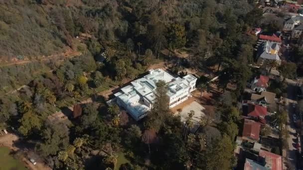 Aerial Orbit Quinta Vergara Palace Park Surrounded Tree Forest Del — Vídeo de stock