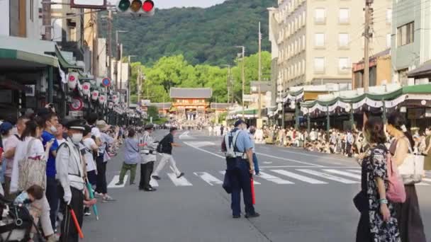 Streets Kyoto Cleared Gion Matsuri Event First Two Years Covid — Stock videók