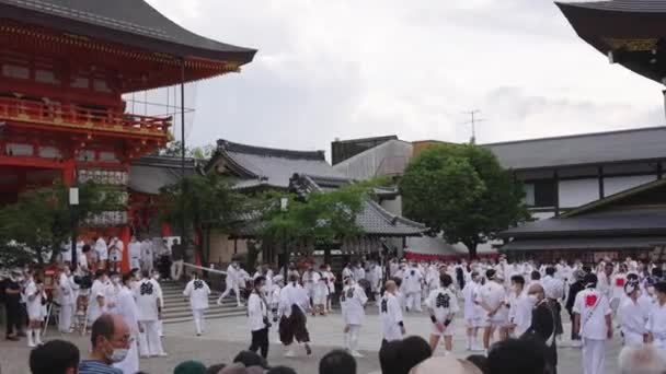 Main Stage Yasaka Jinja First Gion Matsuri Years Covid Lockdowns — Stock videók