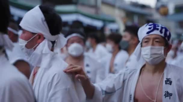 Gion Matsuri Parade Held First Time Years Festival Participants March — Vídeo de stock